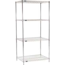 Nexel Shelving Wire Shelving Starter Unit, 42"W x 24"D x 86"H