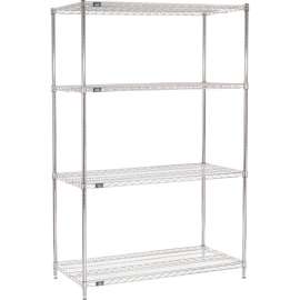 Nexel Shelving Wire Shelving Starter Unit, 54"W x 24"D x 74"H