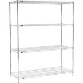 Nexel Shelving Wire Shelving Starter Unit, 72"W x 24"D x 86"H