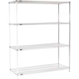 Nexel Shelving Wire Shelving Add-On Unit, 60"W x 24"D x 86"H