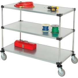 Nexel Adjustable Shelf Cart w/3 Shelves, 800 Ib. Capacity, 48"L x 24"W x 40"H