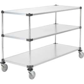 Nexel Adjustable Shelf Cart w/3 Shelves, 800 Ib. Capacity, 60"L x 24"W x 40"H