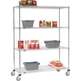 Nexel Stainless Steel Wire Shelf Truck, 1200 lb. Capacity, 54"L x 18"W x 69"H