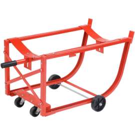 Global Industrial Easy-Steer Drum Cradle 5" & 3" Polyolefin Wheels - For 55 Gal. Steel Drums