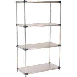 Nexel Solid Stainless Steel, 4 Tier, Starter Unit, 36"W x 24"D x 86"H
