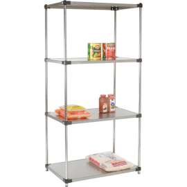 Nexel Solid Stainless Steel, 4 Tier, Starter Unit, 36"W x 24"D x 74"H