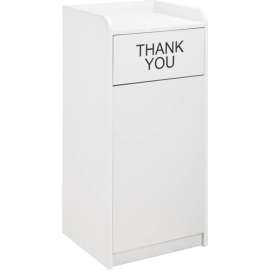 Global Industrial 36 Gallon Wooden Waste Receptacle With Tray Top Gray