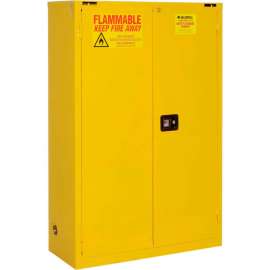 Flammable Cabinet, Self Close Double Door, 90 Gallon, 43"Wx34"Dx65"H