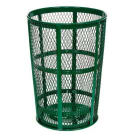 Global Industrial Outdoor Steel Mesh Corrosion Resistant Trash Can, 48 Gallon, Green