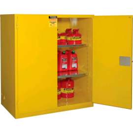 Flammable Cabinet, Manual Close Double Door, 120 Gallon, 59"Wx35"Dx65"H