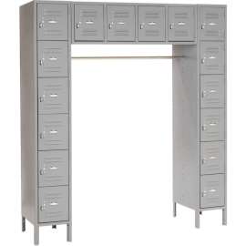 Global Industrial 16 Person Box Locker, 12"W x 18"D x 12"H, Gray, Assembled