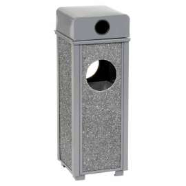 Global Industrial Stone Panel Trash Weather Urn, 2-1/2 Gallon, 10-1/4" Square x 28"H