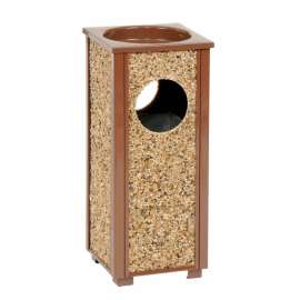 Global Industrial Stone Panel Trash Sand Urn, Brown, 2-1/2 Gallon, 10-1/4" Square x 24"H