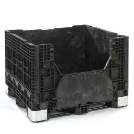 Buckhorn BH4845342010000 Folding Bulk Shipping Container - 48"L x 45"W x 34"H, 2500 Lb. Cap. Black