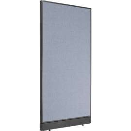 Interion Non-Electric Office Partition Panel with Raceway, 36-1/4"W x 64"H, Blue