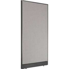 Interion Non-Electric Office Partition Panel with Raceway, 36-1/4"W x 64"H, Gray