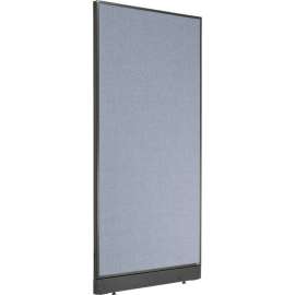 Interion Office Partition Panel with Pass-Thru Cable, 36-1/4"W x 76"H, Blue