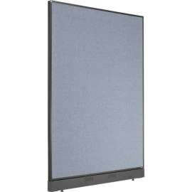 Interion Non-Electric Office Partition Panel with Raceway, 48-1/4"W x 64"H, Blue