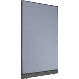 Interion Non-Electric Office Partition Panel with Raceway, 48-1/4"W x 76"H, Blue