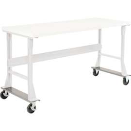 Global Industrial Caster Base Set for C-Channel Open Leg 48 to 72"W x 30 & 36"D Workbench Gray