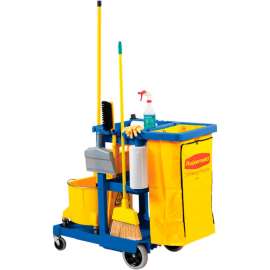 Rubbermaid Janitor Cart Blue with 25 Gallon Vinyl Bag 6173-88