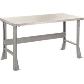 Global Industrial Flared Leg Workbench w/ Stainless Steel Square Edge Top, 48"W x 30"D, Gray