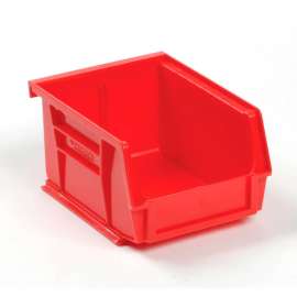 Global Industrial Plastic Stack & Hang Bin, 4-1/8"W x 5-3/8"D x 3"H, Red
