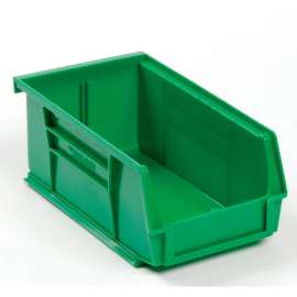 Global Industrial Plastic Stack & Hang Bin, 4-1/8"W x 7-3/8"D x 3"H, Green
