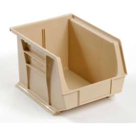 Global Industrial Plastic Stack & Hang Bin, 8-1/4"W x 10-3/4"D x 7"H, Beige