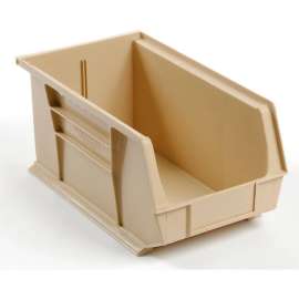 Global Industrial Plastic Stack & Hang Bin, 8-1/4"W x 14-3/4"D x 7"H, Beige