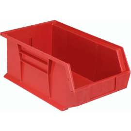 Plastic Stack & Hang Bin, 8-1/4"W x 13-5/8"D x 6"H, Red
