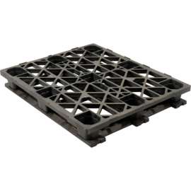 Double Deck Pallet, Plastic, 4-Way Entry, 48" x 40", 17600 Lb Static Capacity, Black