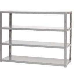 Extra Heavy Duty Shelving, 48"W x 24"D x 72"H, 4 Shelves, Gray