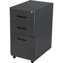 Interion Pedestal Box File Cabinet, 3 Drawers, 16"W x 20"D x 29"H, Charcoal