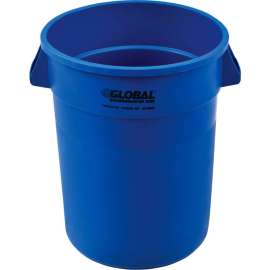 Global Industrial Plastic Trash Can - 32 Gallon Blue