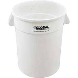 Global Industrial Plastic Trash Can - 32 Gallon White