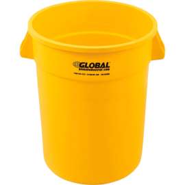 Global Industrial Plastic Trash Can - 32 Gallon Yellow