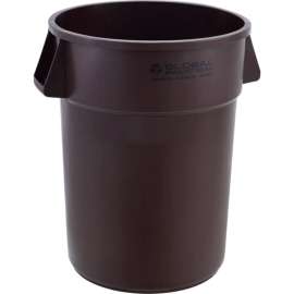Global Industrial Plastic Trash Can, 44 Gallon, Brown