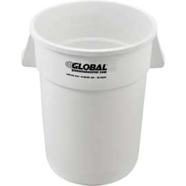 Global Industrial Plastic Trash Can - 44 Gallon White