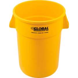 Global Industrial Plastic Trash Can - 44 Gallon Yellow