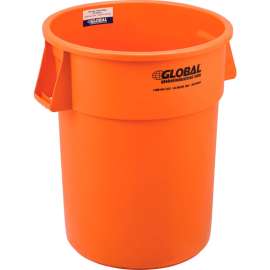 Global Industrial Plastic Trash Can - 55 Gallon Bright Orange