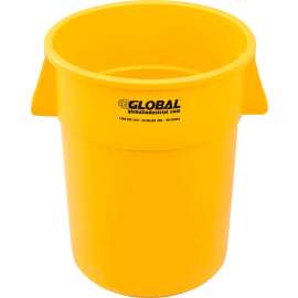 Global Industrial Plastic Trash Can - 55 Gallon Yellow