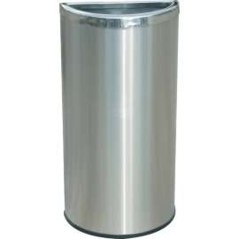 Precision Stainless Steel Half-Moon Open Top Trash Can, 8 Gallon