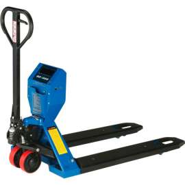 Global Industrial Low-Profile Pallet Jack Scale Truck, 27"W x 48"L Forks, 5000 Lb. Capacity