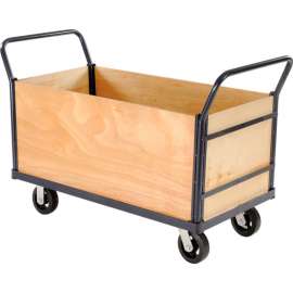 Global Industrial Euro Truck With 4 Wood Sides & Deck 60 x 30 2400 Lb. Capacity