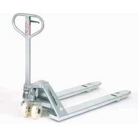 Global Industrial Galvanized Pallet Jack Truck, 27" x 48" Forks, 5500 Lb. Capacity