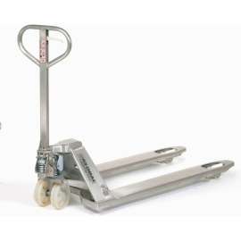Global Industrial Stainless Steel Pallet Jack Truck, 27"W x 48"L Forks, 4400 Lb. Capacity