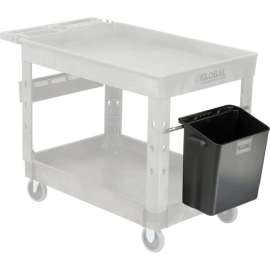 Global Industrial Waste Container w/Mount Bar, 14"L x 10"W x 19"H, Black