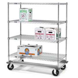 Nexel E-Z Adjust Wire Shelf Truck, 1600 lb. Capacity, 48"L x 18"W x 70"H