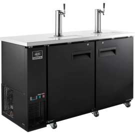 Nexel Beer Dispenser Cooler w/ 2 Single Tap Dispensers, 15.8 Cu. Ft., Black